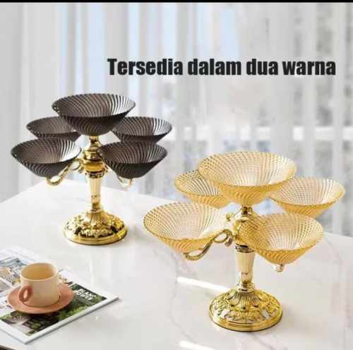 Piring kue buah kristal putar 