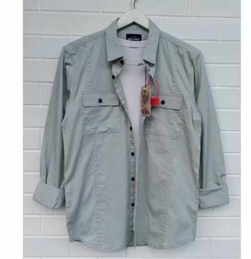 Kemeja lengan panjang casual pria bahan katun premium import