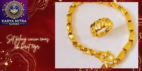 Set gelang dan cincin bahan titanium anti karat